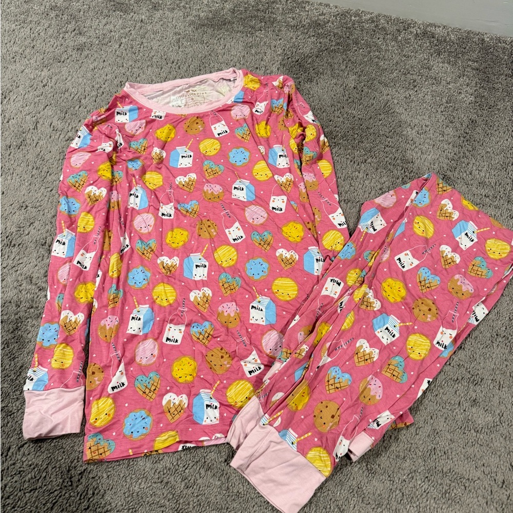 Little Sleepies Pink Cookie and Milk Pajama Set